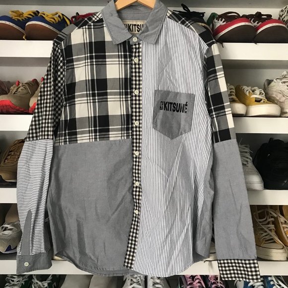 MAISON KITSUNE x NBA Patchwork Shirt - Picture 1 of 8